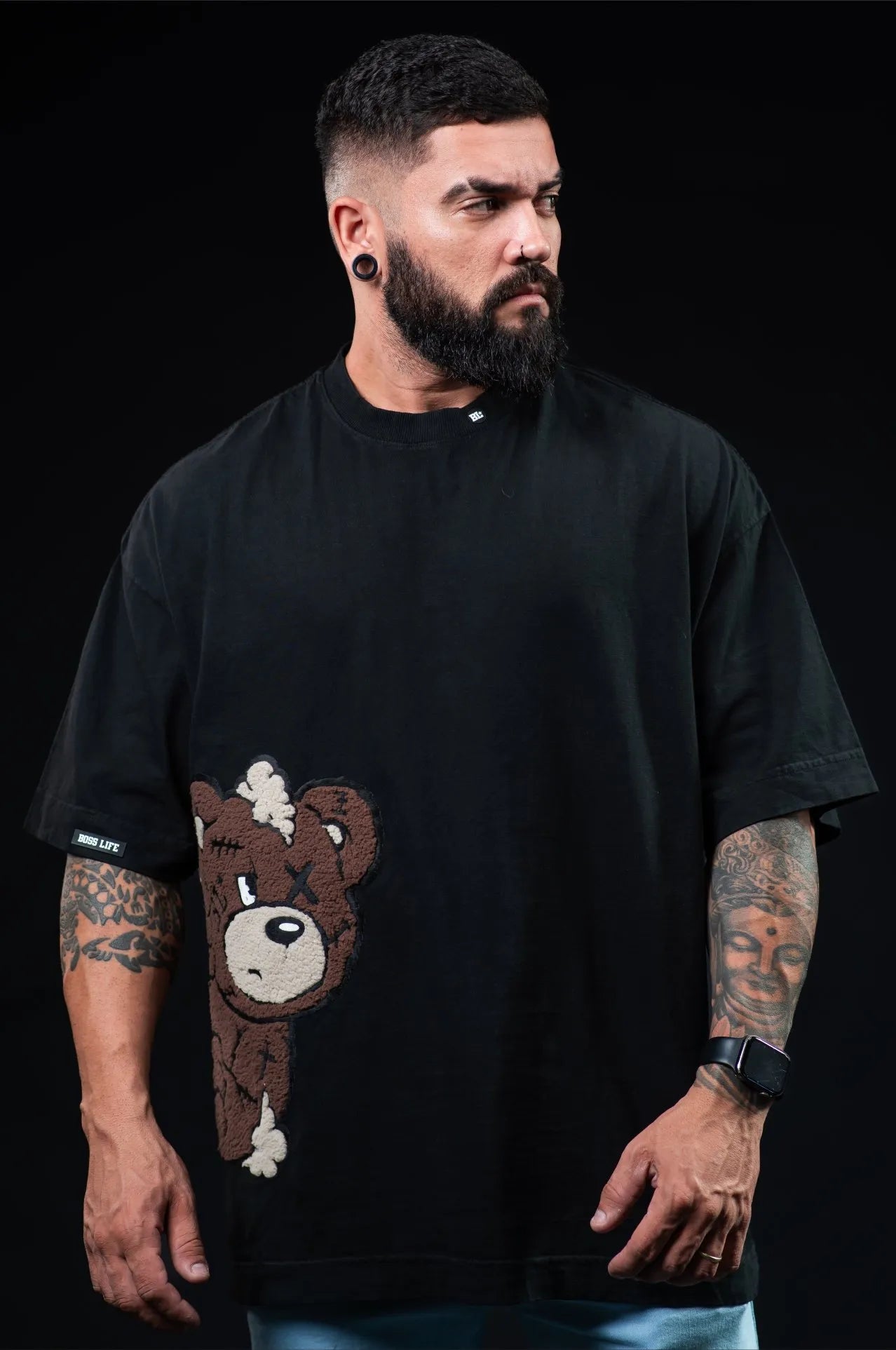 Camiseta Oversized Bl Touch Bear Side – Boss Life