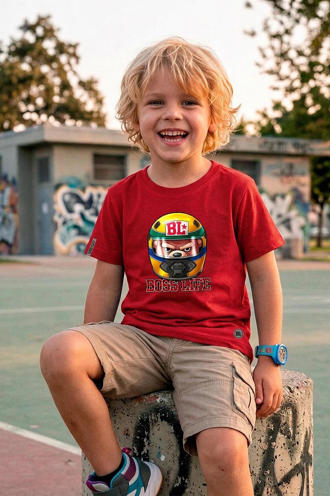 Camiseta Infantil Racer Bear Boss Life