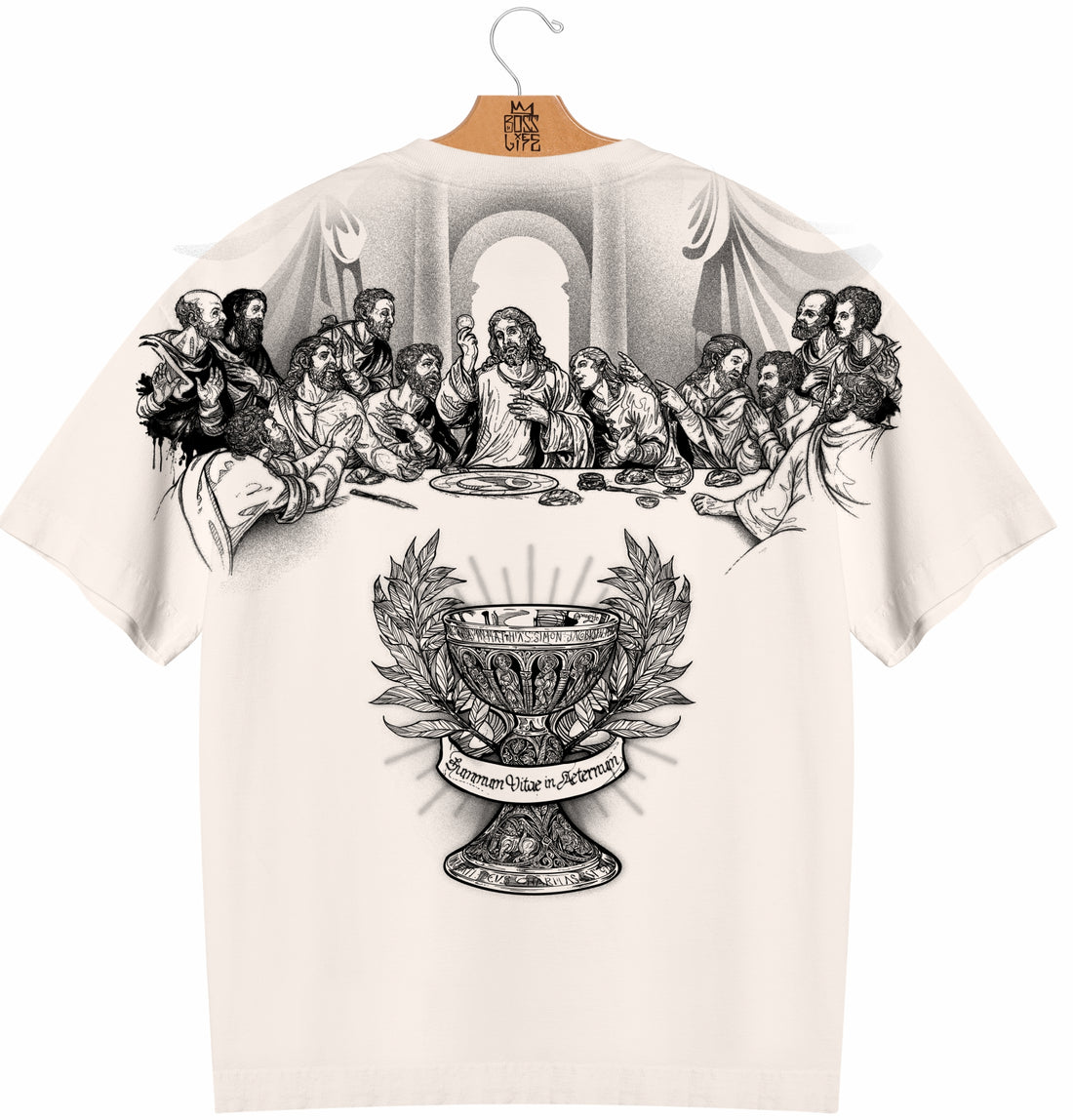 Camiseta Oversized Cálice Bl Faith Frente e Costas