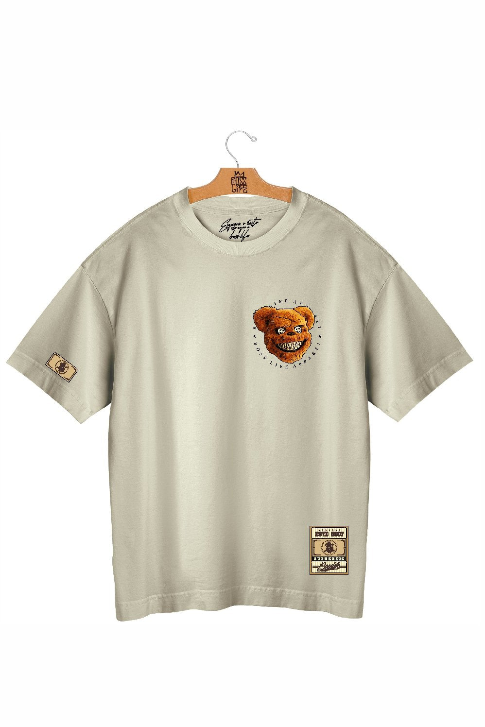 Camiseta Oversized Wild Bear Frente e Costas