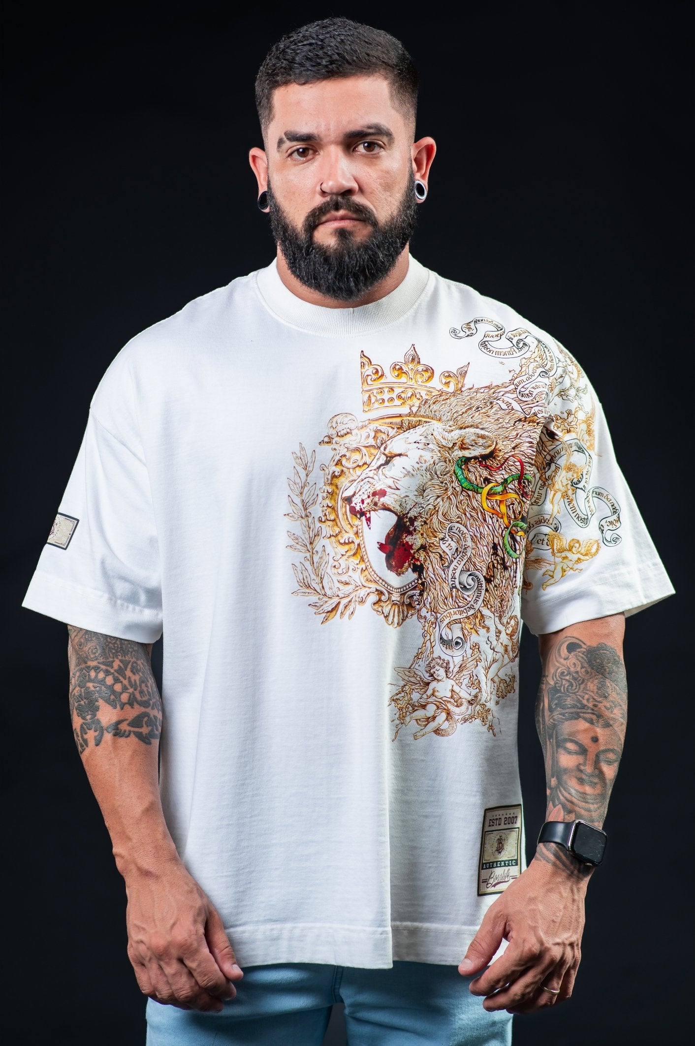 Camiseta Oversized Boss Life Golden Roar BL Faith