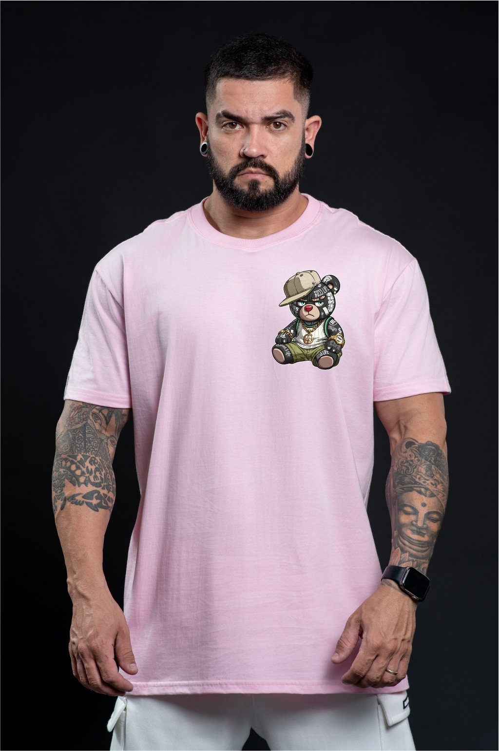 Camiseta Boss Life Rap Bear Frente e Costas
