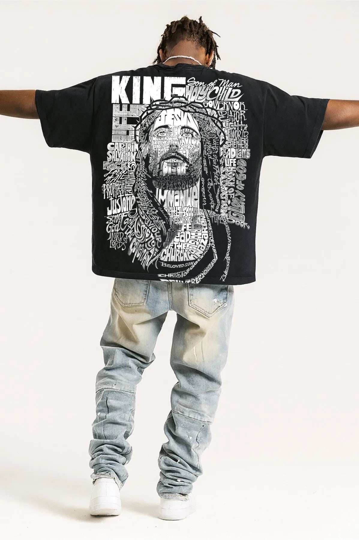 Camiseta Oversized The King BL Faith Frente e Costas