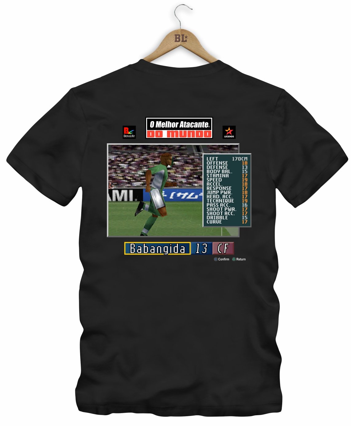 Camiseta Legends Card Babangida Frente e Costas