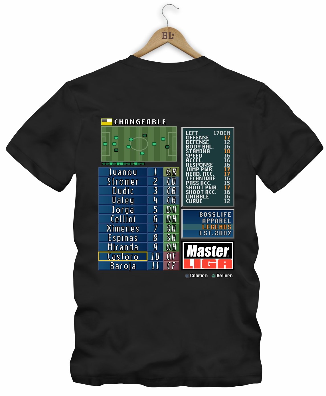 Camiseta Legends Master Liga Frente e Costas