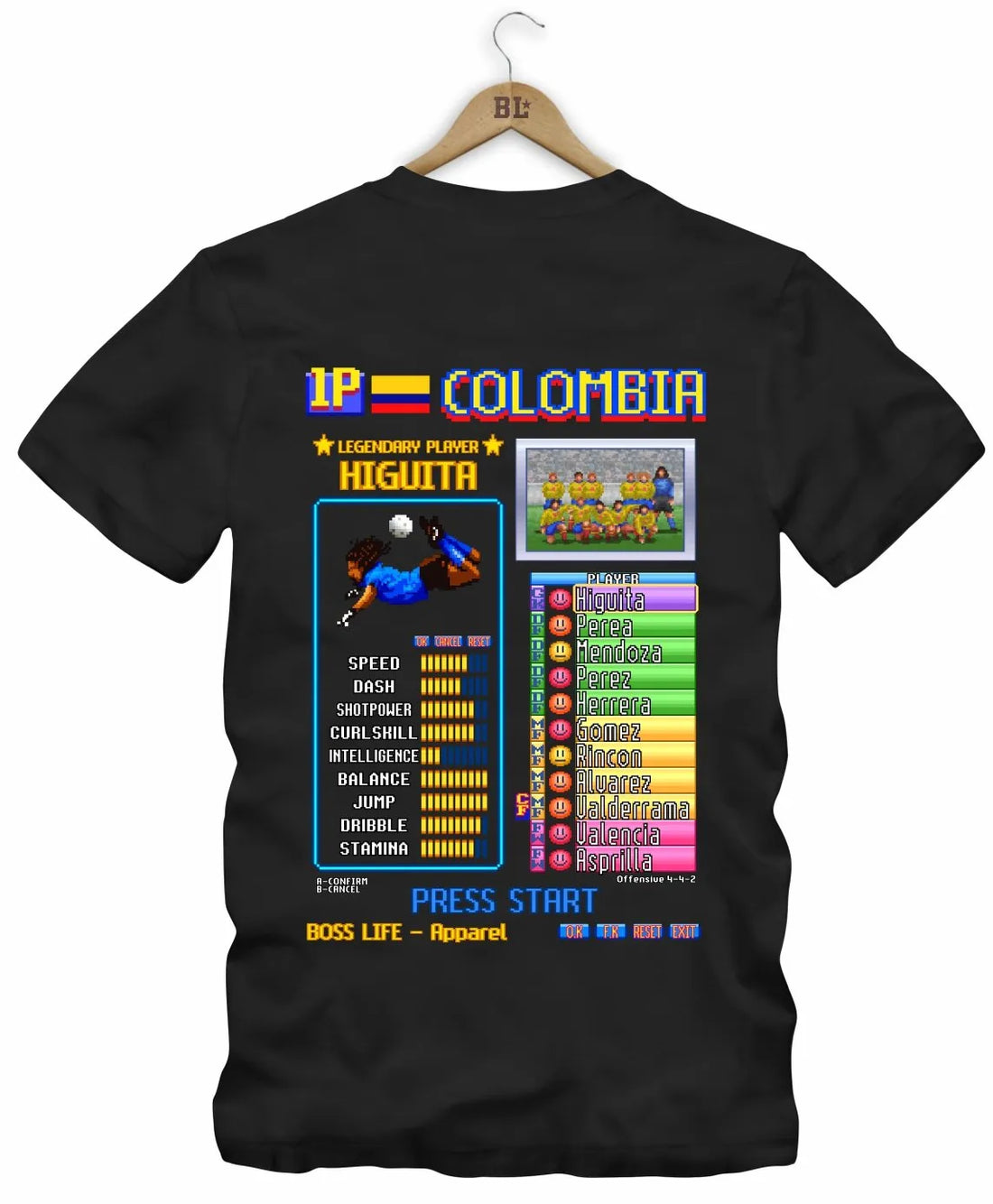 Camiseta Legends Card Higuita Frente e Costas