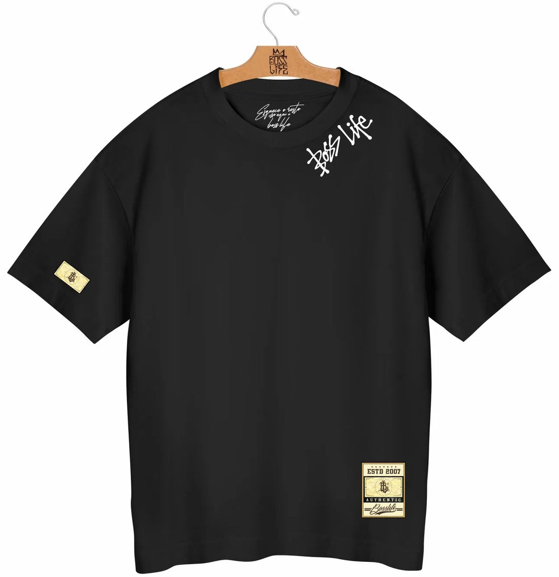 Camiseta Oversized  Boss Life Signature Ink Tag