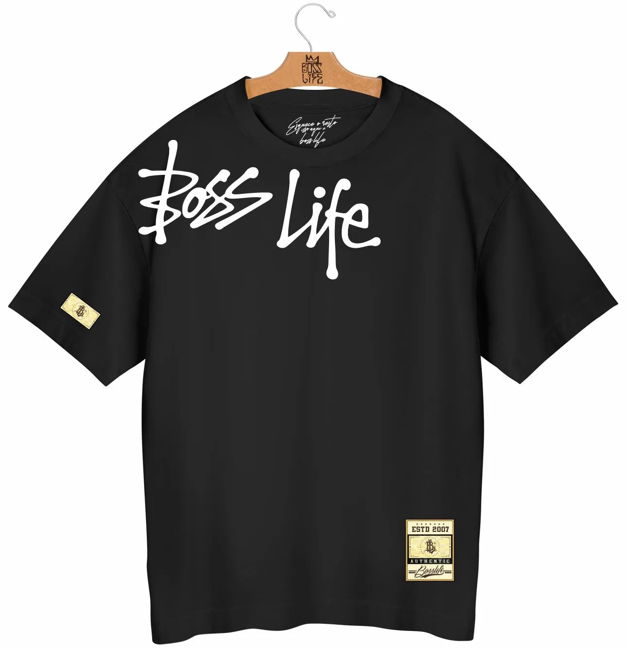 Camiseta Oversized  Boss Life Signature Ink