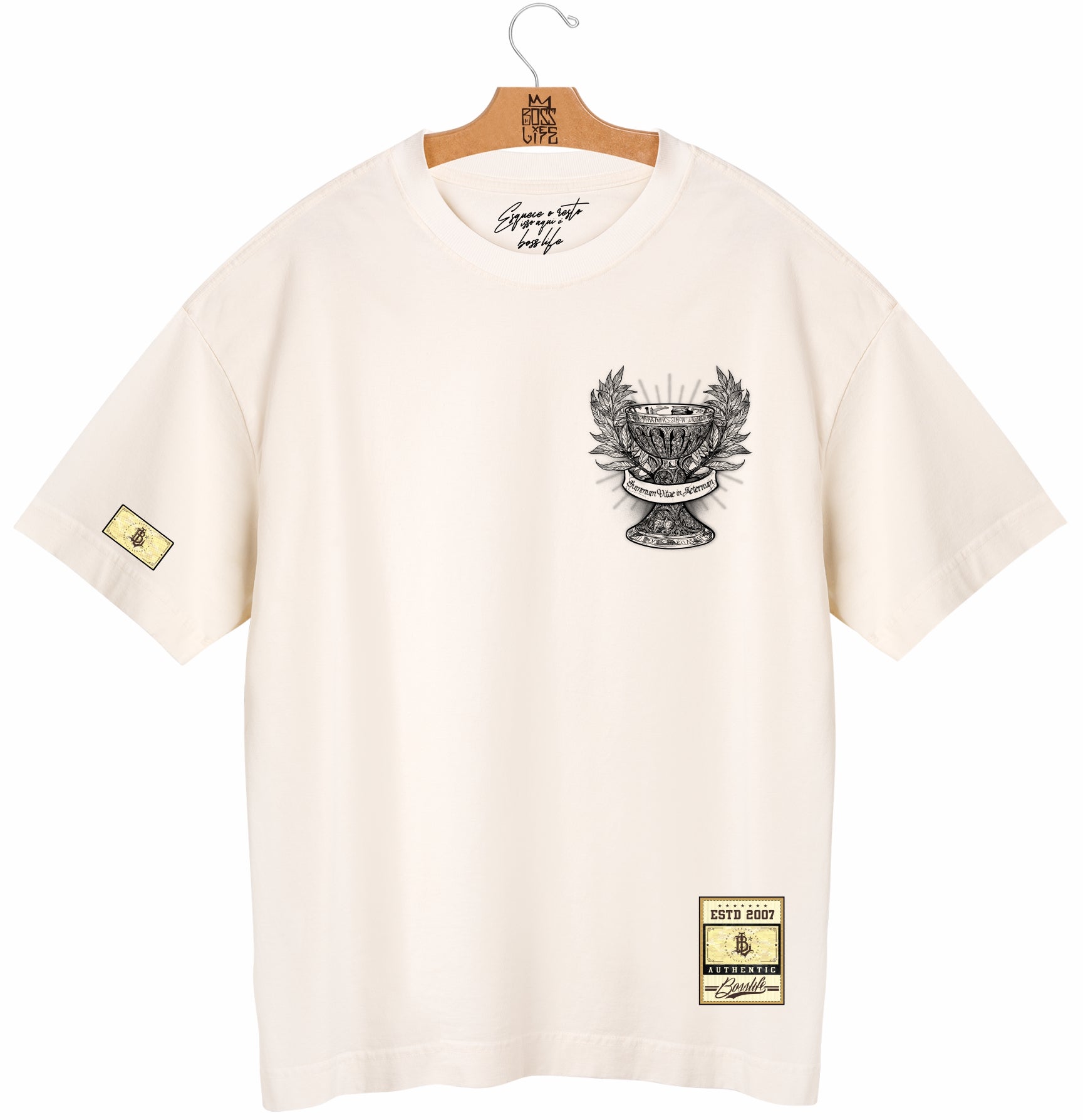Camiseta Oversized Cálice Bl Faith Frente e Costas
