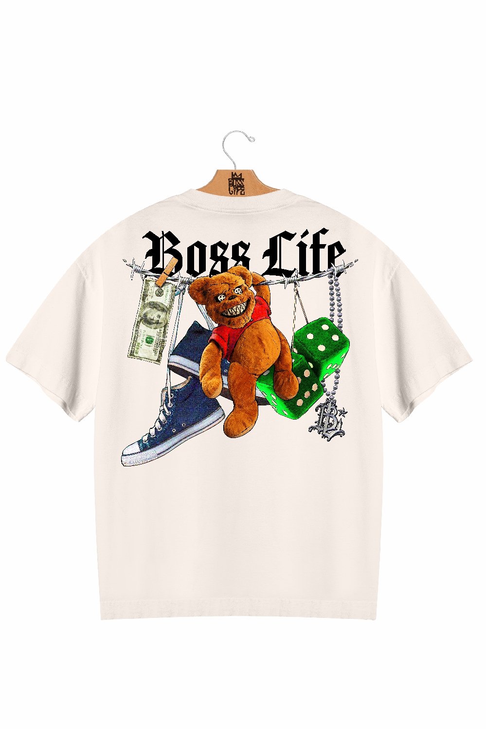 Camiseta Oversized Wild Bear Frente e Costas