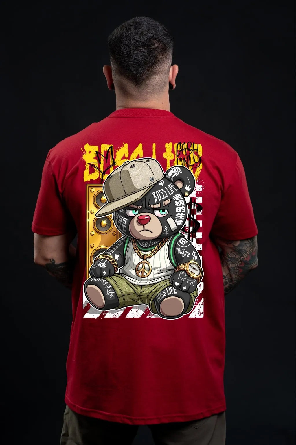 Camiseta Boss Life Rap Bear Frente e Costas