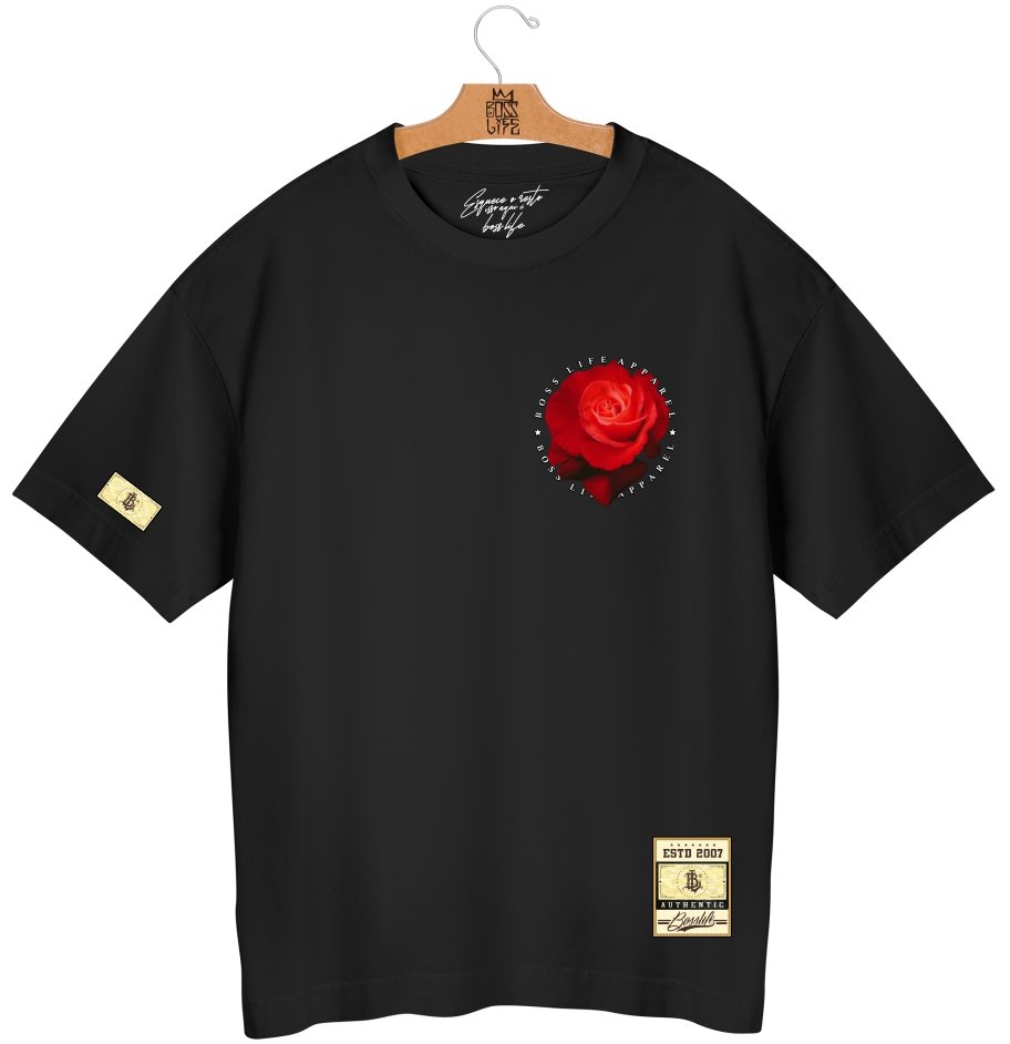 Camiseta Oversized Roses Frente e Costas