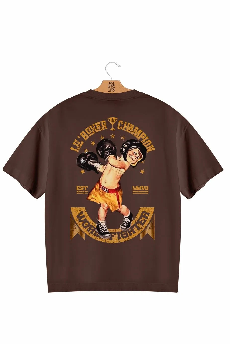 Camiseta Oversized Champion Boxing Frente e Costas