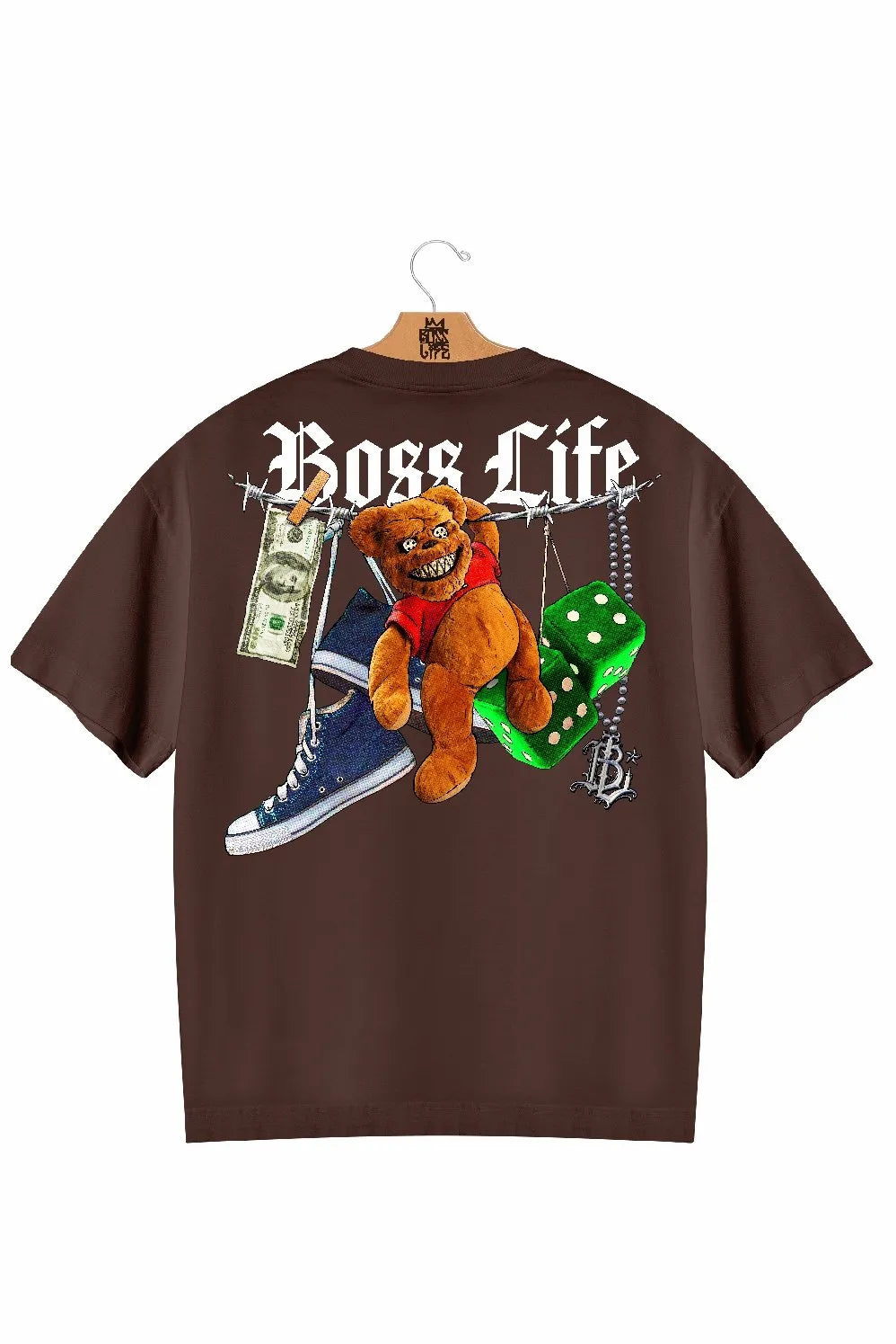 Camiseta Oversized Wild Bear Frente e Costas