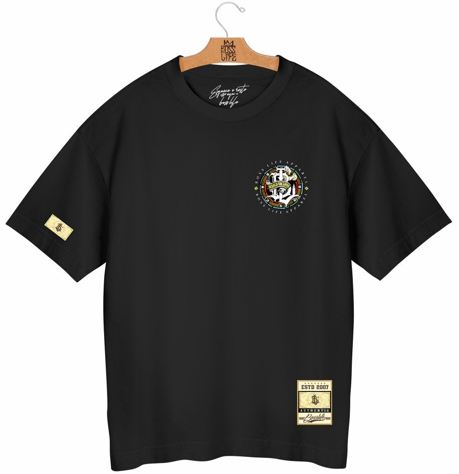 Camiseta Oversized Saint John BL Faith Frente e Costas