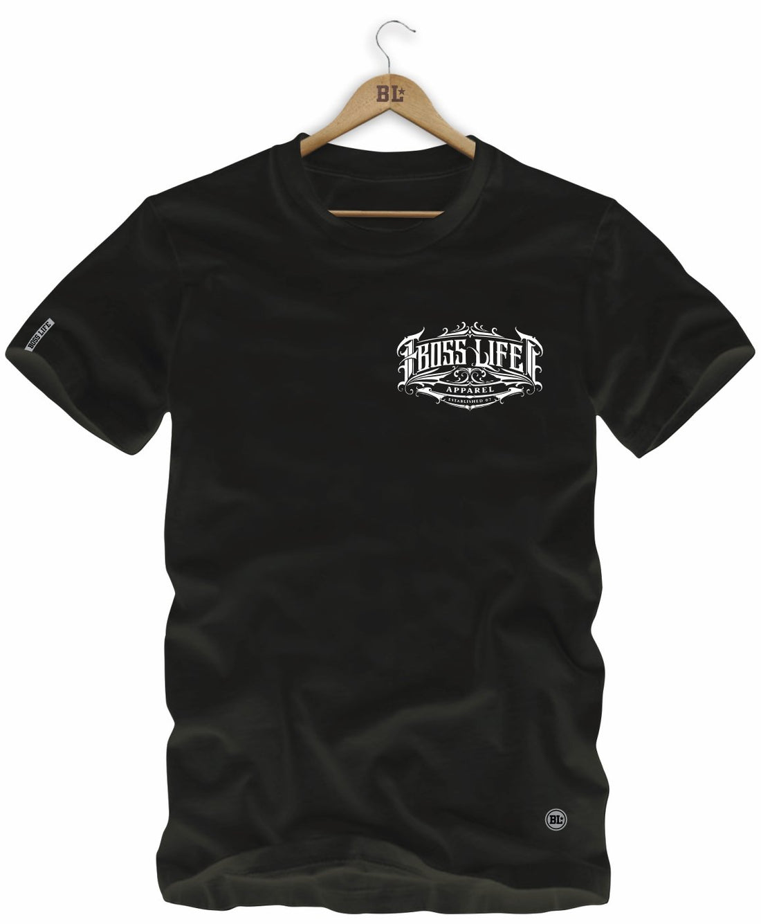 Camiseta Boss Life Signature Scroll – Frente e Costa