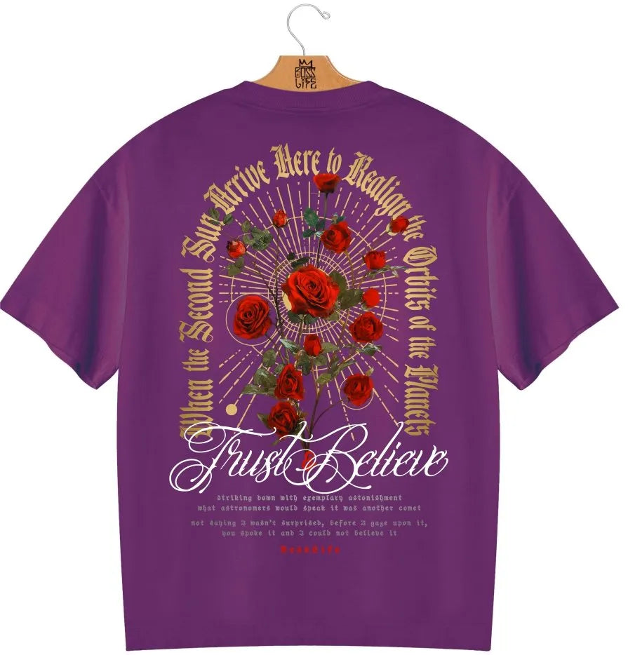 Camiseta Oversized Roses Frente e Costas