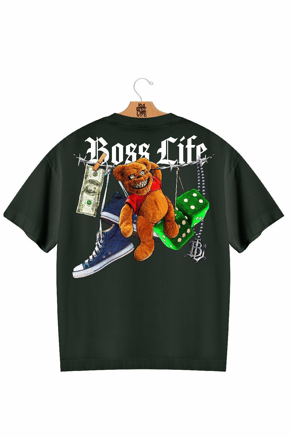 Camiseta Oversized Wild Bear Frente e Costas