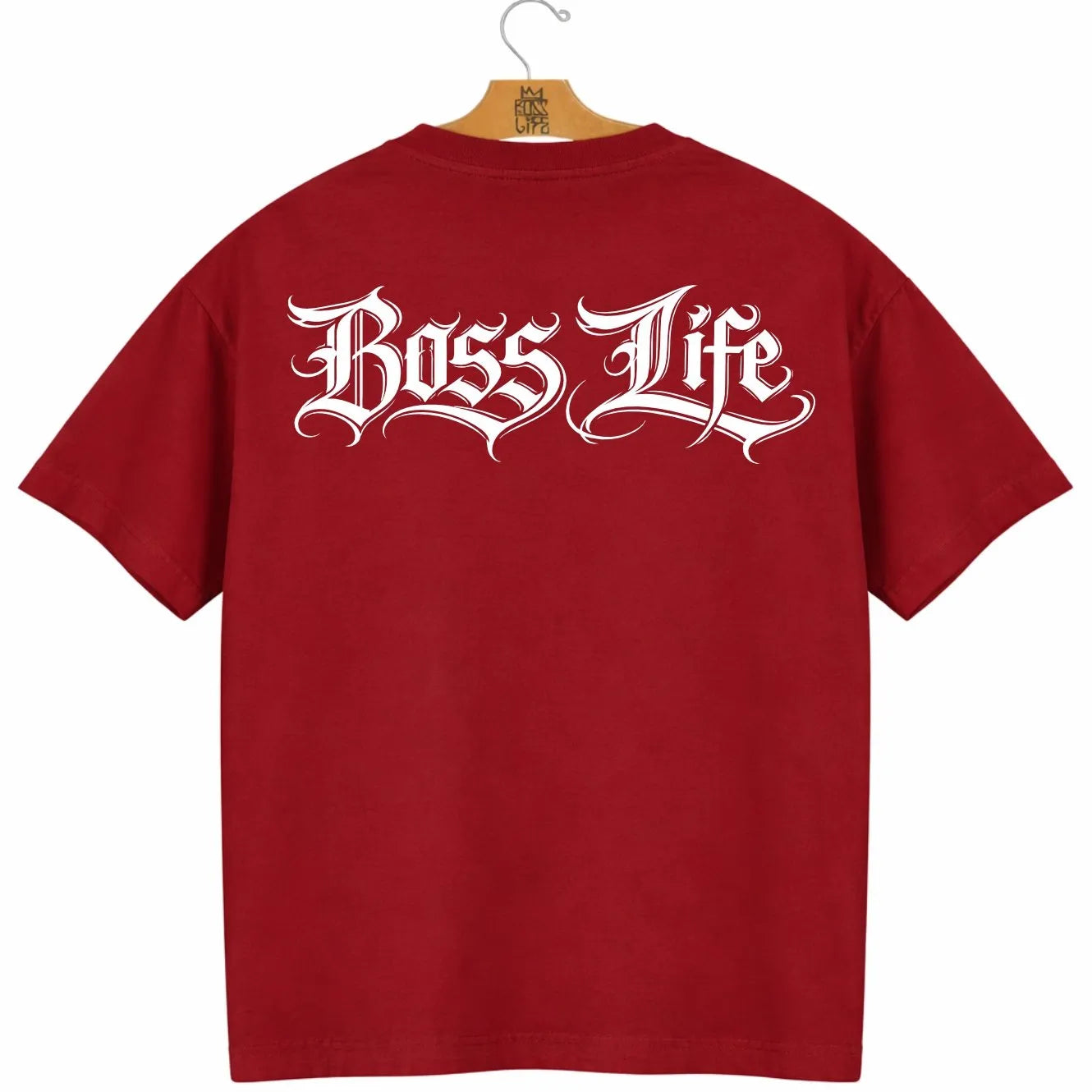 Camiseta Oversized  Boss Life Signature Core 2 Frente e Costas