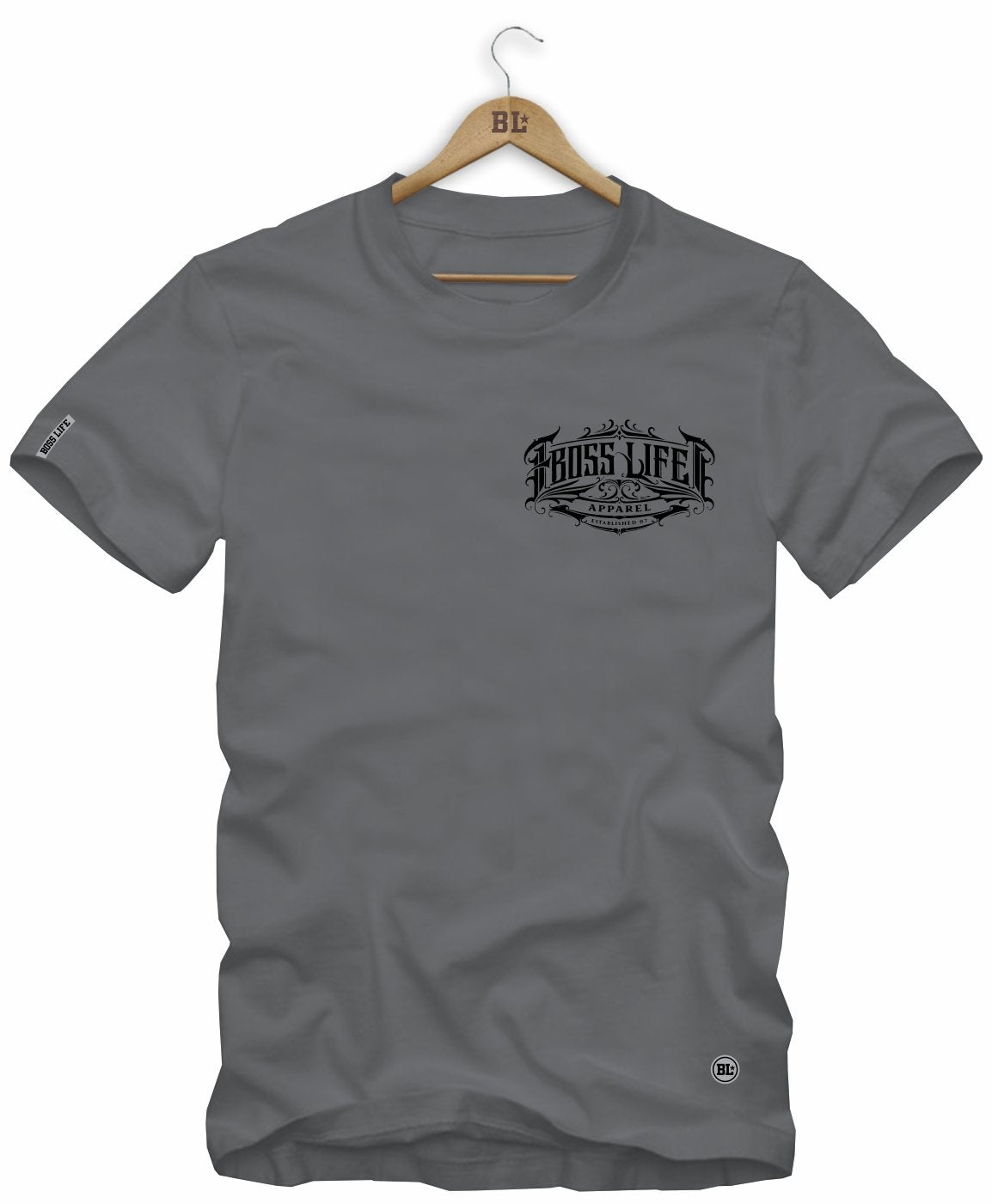 Camiseta Boss Life Signature Scroll – Frente e Costa