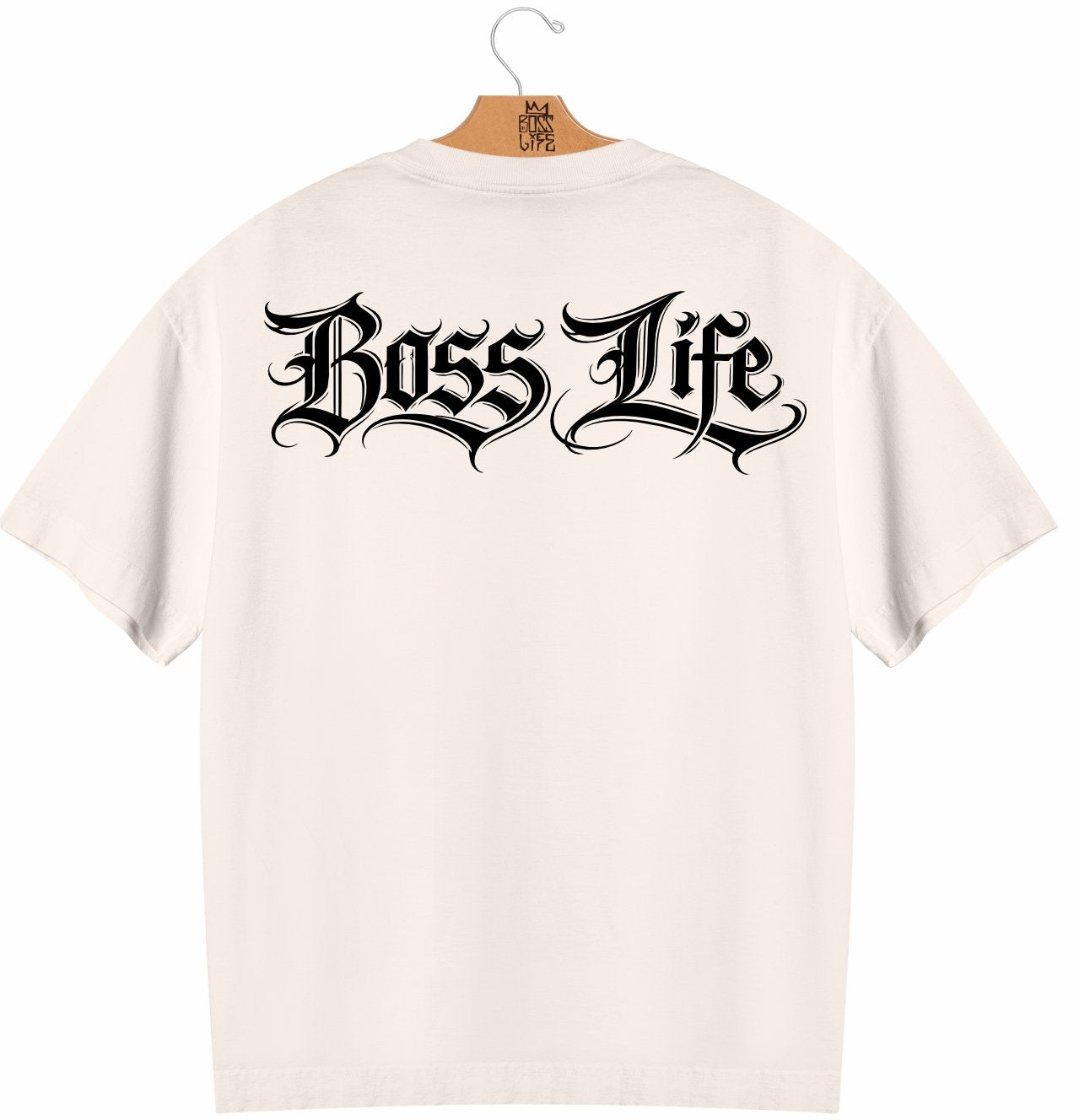 Camiseta Oversized  Boss Life Signature Core 2 Frente e Costas