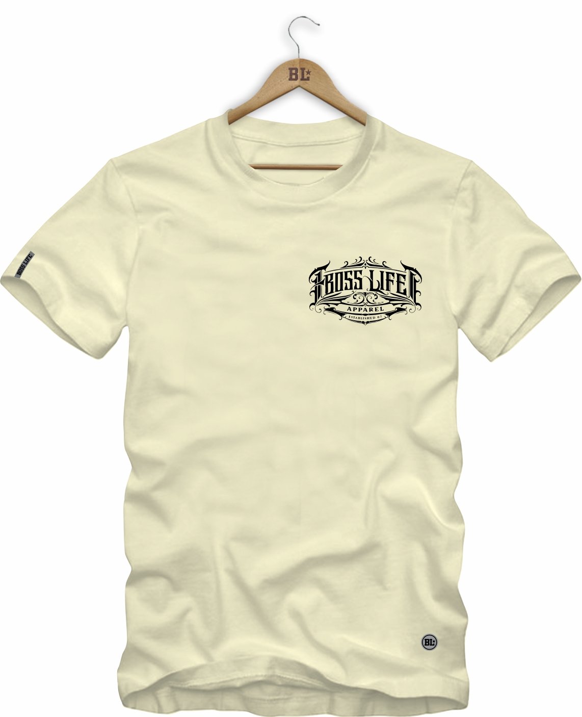 Camiseta Boss Life Signature Scroll – Frente e Costa