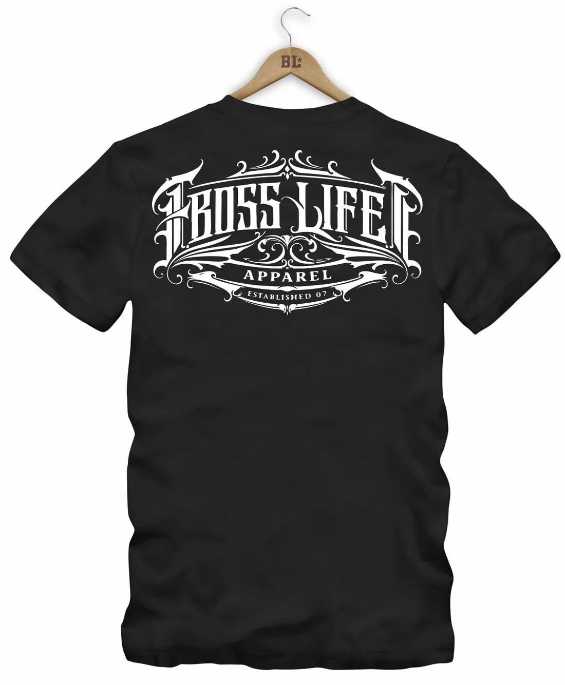 Camiseta Boss Life Signature Scroll – Frente e Costa