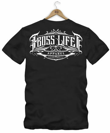 Camiseta Boss Life Signature Scroll – Frente e Costa