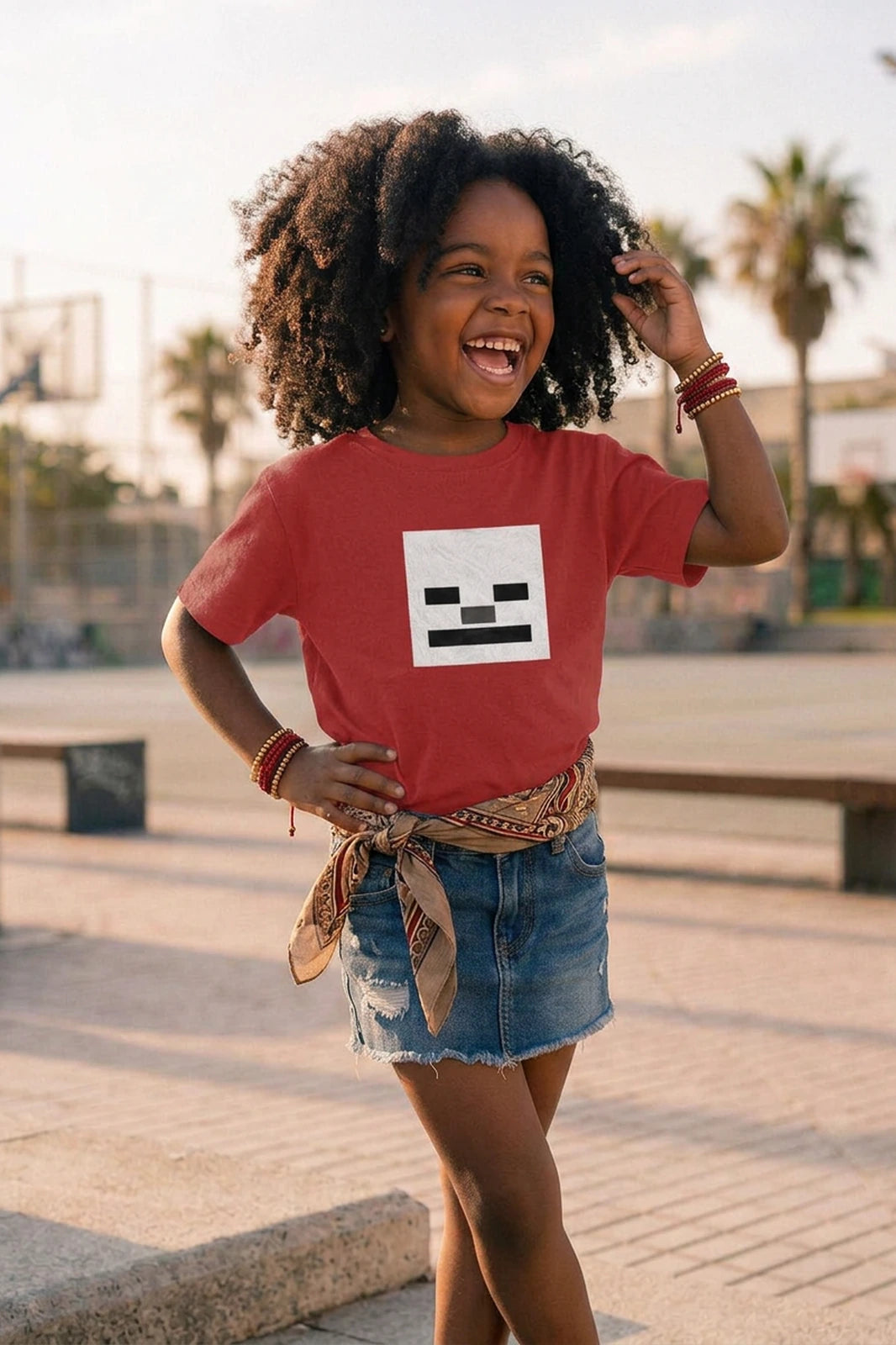 Camiseta Infantil Pixel Face Boss Life - foto alternativa