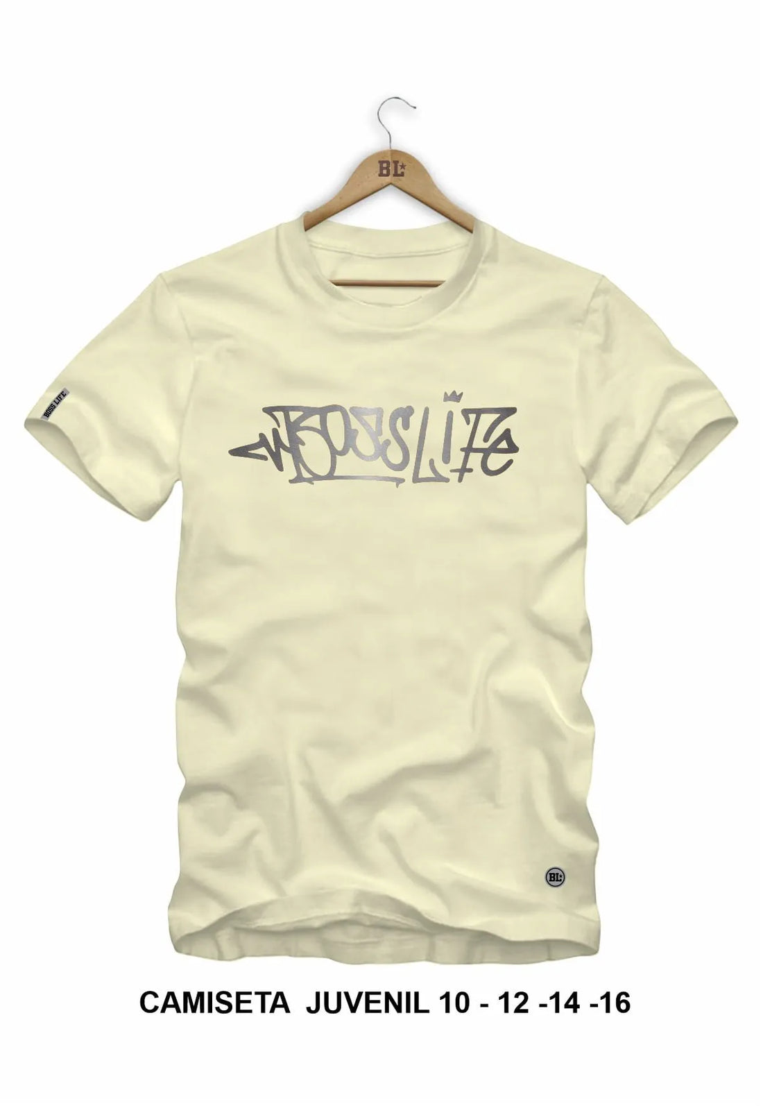Camiseta Juvenil Lettering Graffiti Silver