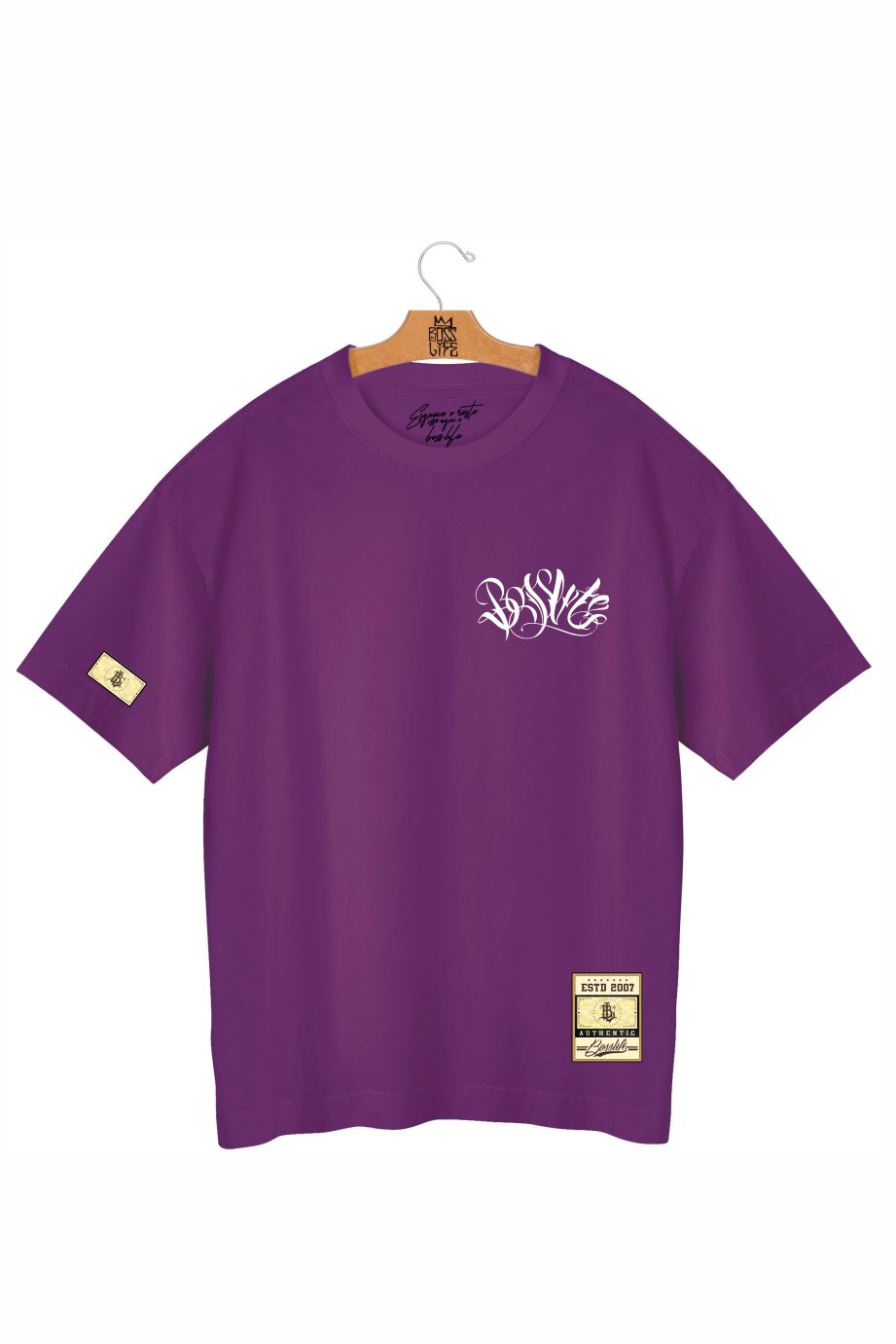 Camiseta Oversized Boss Signature Frente e Costas