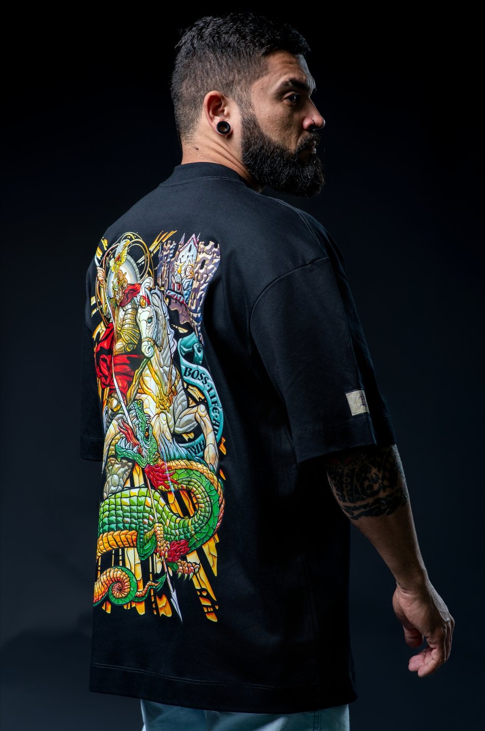 Camiseta Oversized São Jorge Bl Faith Frente e Costas