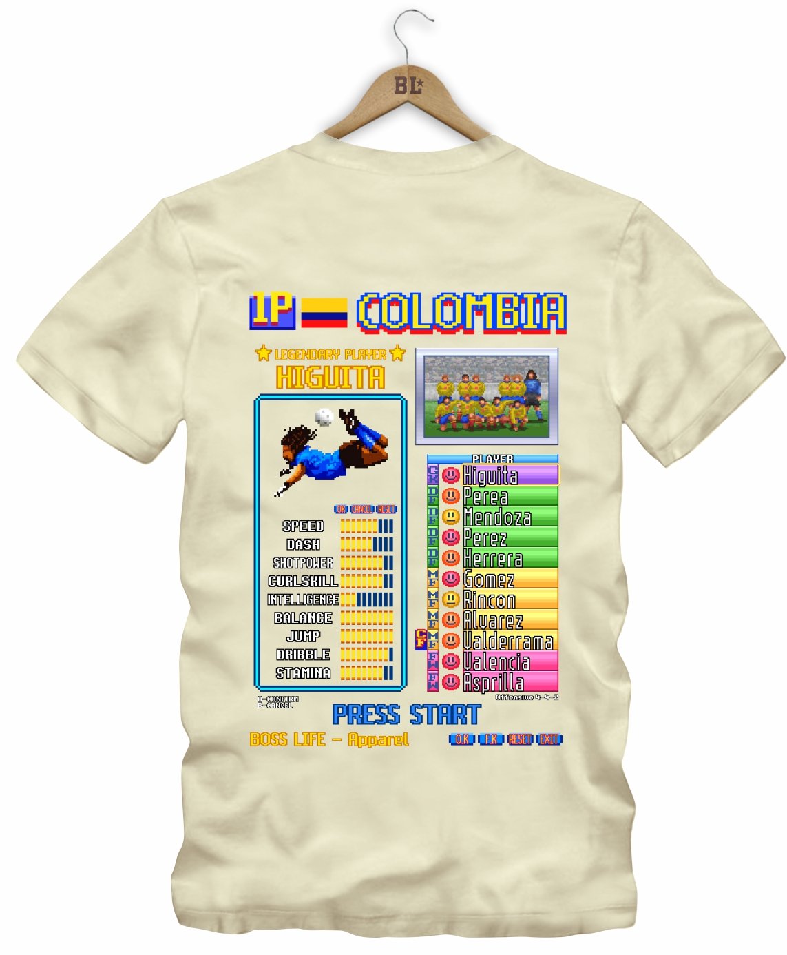 Camiseta Legends Card Higuita Frente e Costas