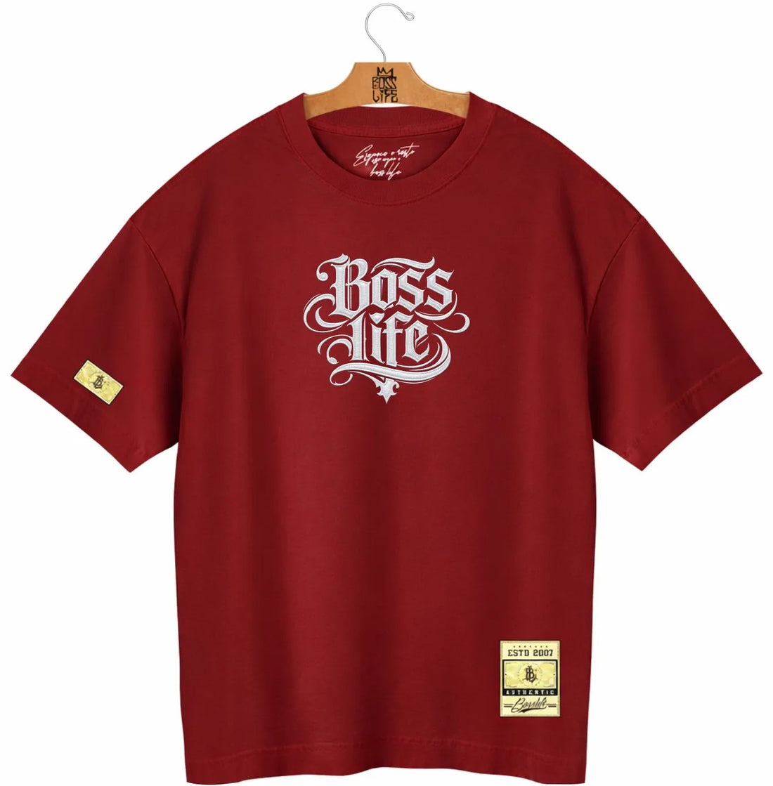 Camiseta Oversized  Boss Life Signature Bold