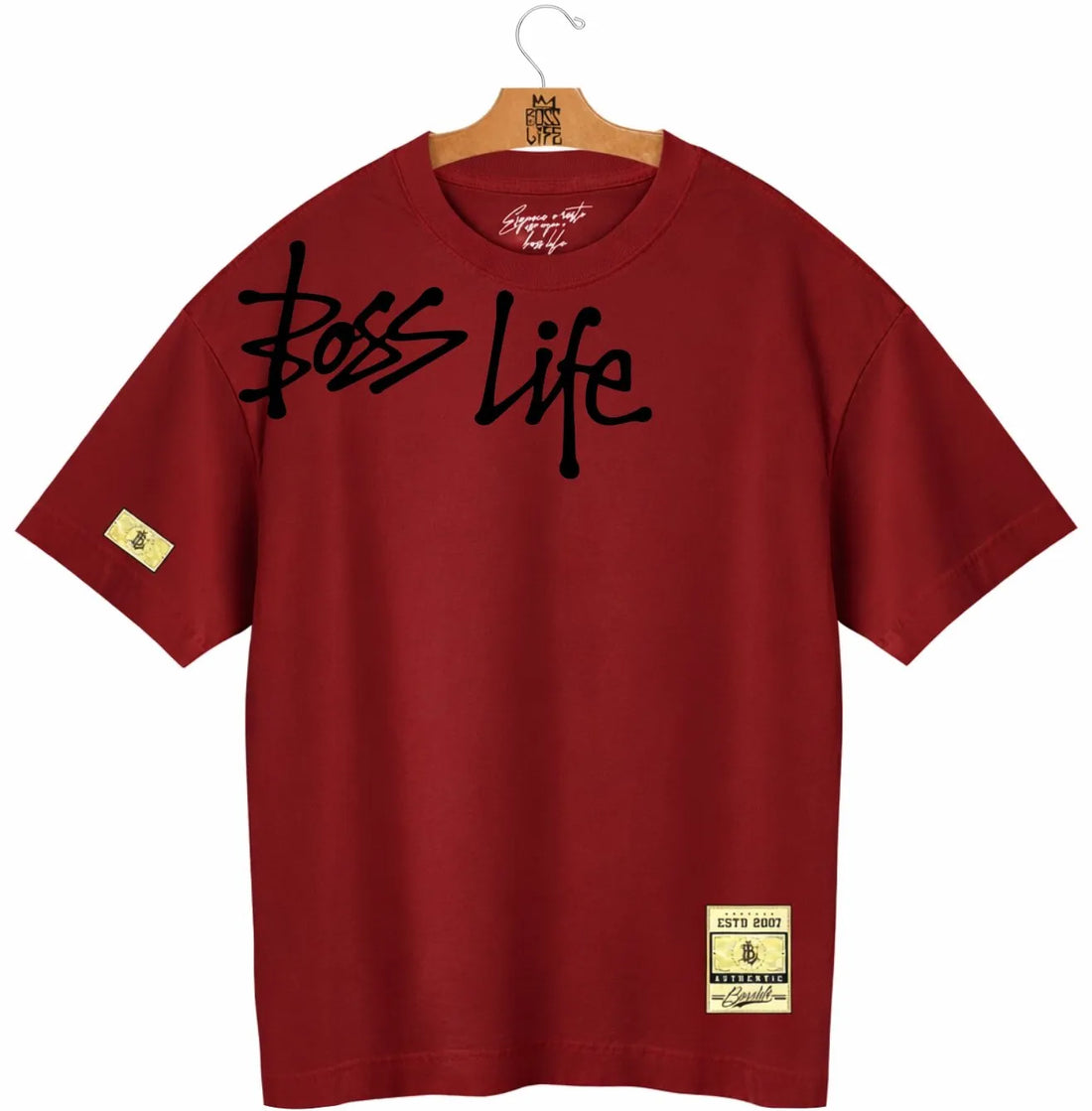 Camiseta Oversized  Boss Life Signature Ink