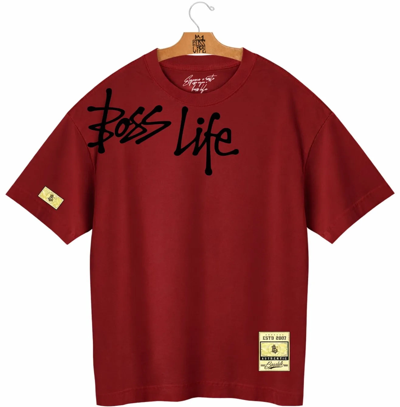 Camiseta Oversized  Boss Life Signature Ink