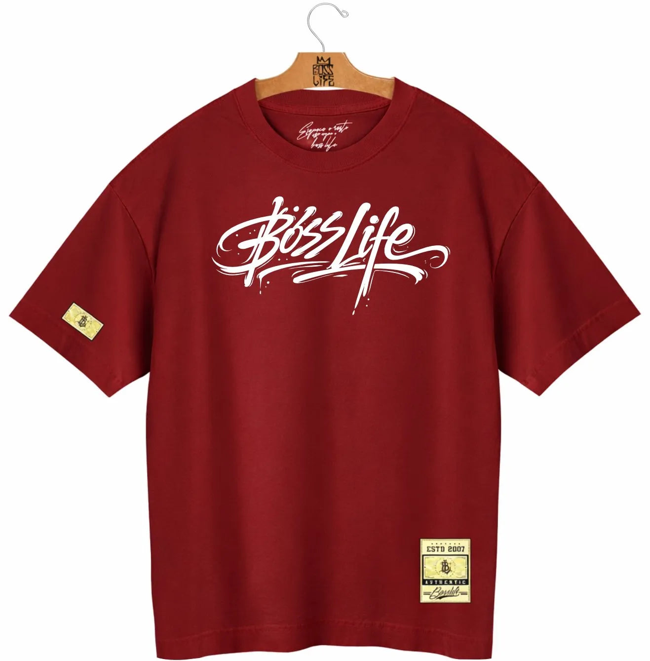 Camiseta Oversized  Boss Life Signature Graff