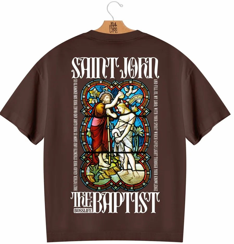 Camiseta Oversized Saint John BL Faith Frente e Costas