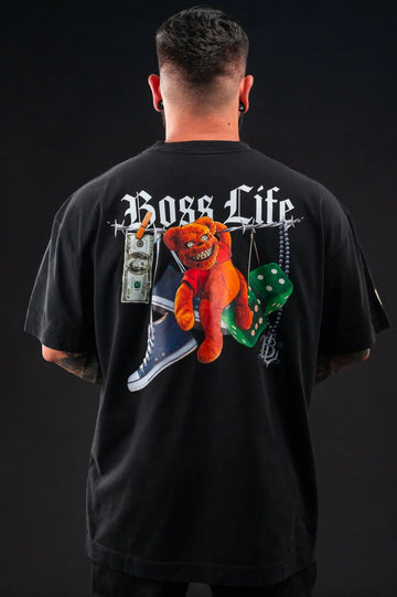 Camiseta Oversized Wild Bear Frente e Costas