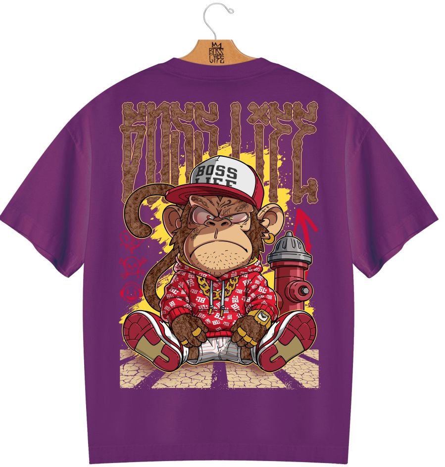 Camiseta Oversized Boss Life Style Kong 2 Frente e Costas