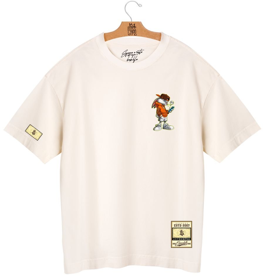 Camiseta Oversized Boss Life Bunny 3 Frente e Costas