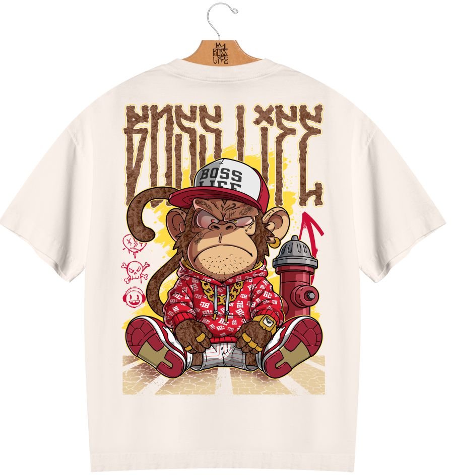 Camiseta Oversized Boss Life Style Kong 2 Frente e Costas