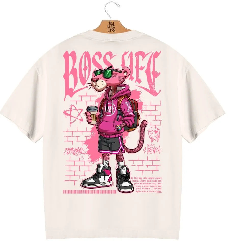 Camiseta Oversized Boss Life Style Panther 3 Frente e Costas
