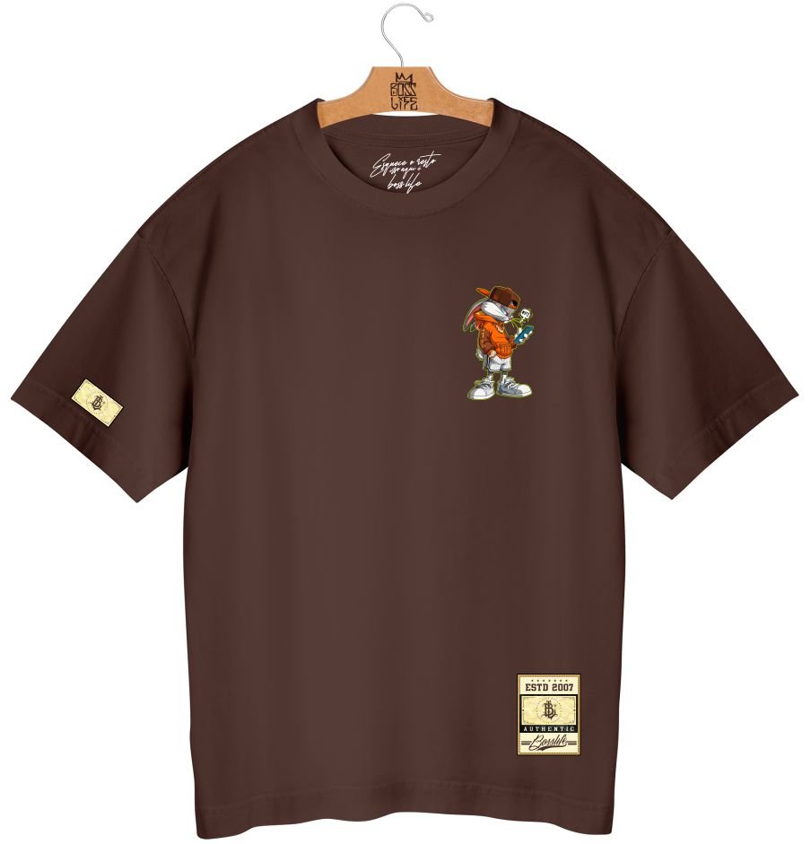 Camiseta Oversized Boss Life Bunny 3 Frente e Costas