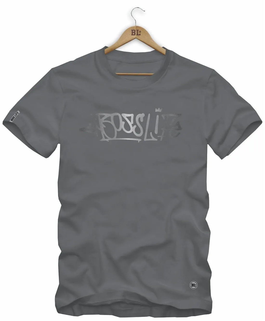 Camiseta Lettering Graffiti Silver