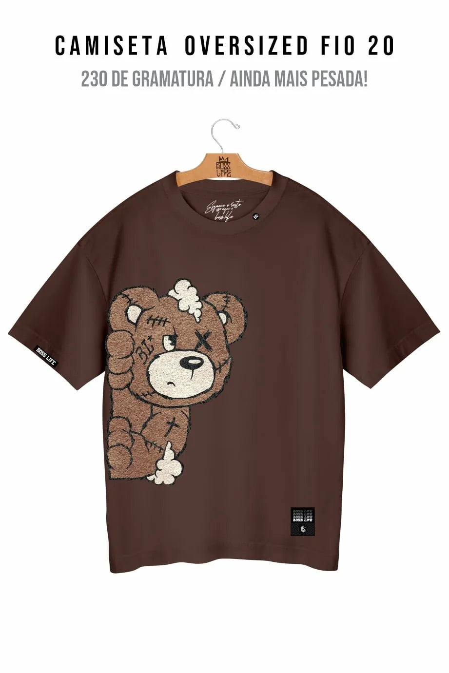 Camiseta Oversized Bl Touch Bear Side