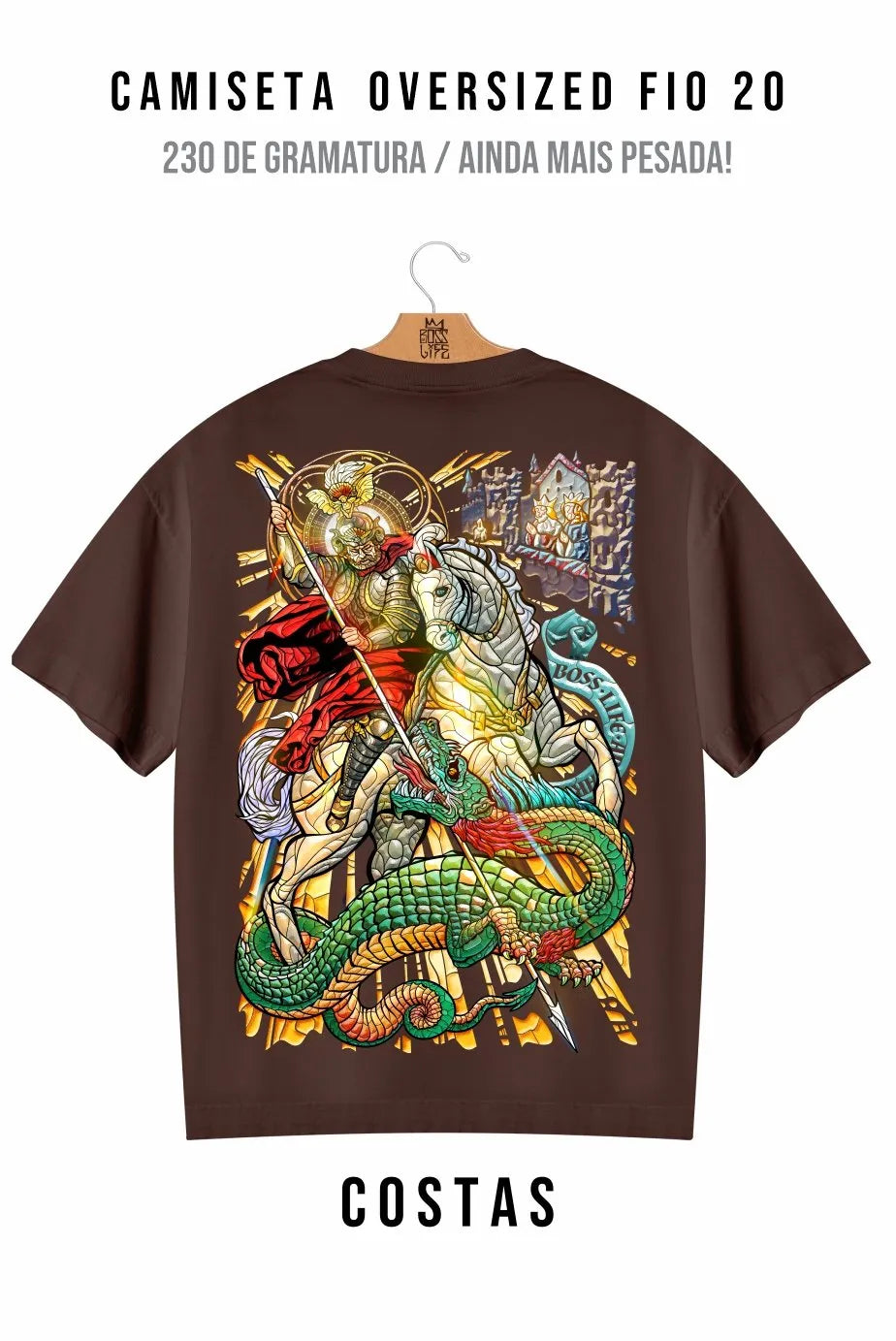 Camiseta Oversized São Jorge Bl Faith Frente e Costas – Boss Life