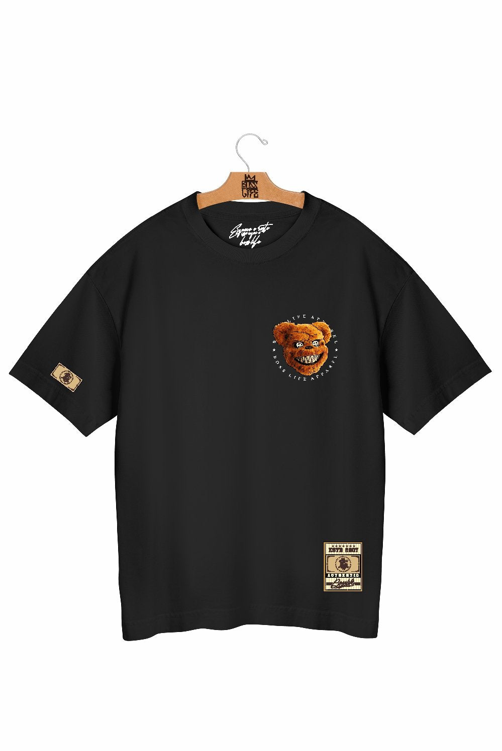 Camiseta Oversized Wild Bear Frente e Costas