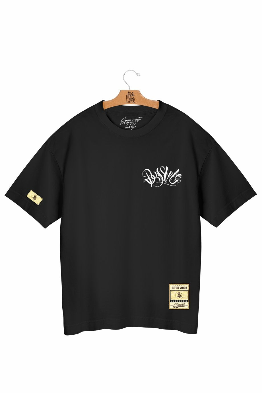 Camiseta Oversized Boss Signature Frente e Costas