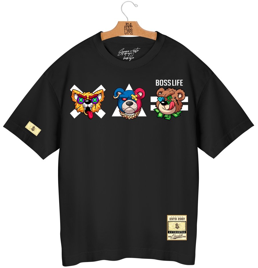Camiseta Oversized Bl Bear Bad Three